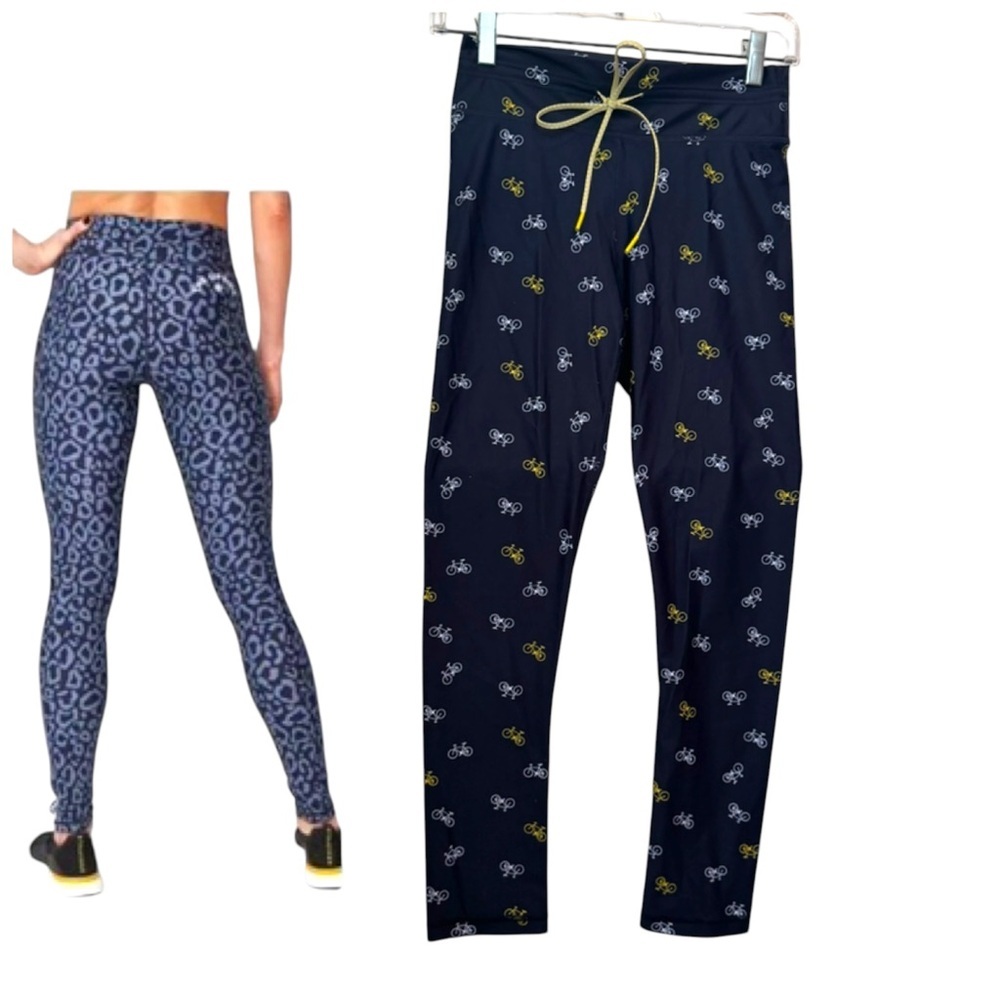 The Upside Revolve NEW Bicycle Print Pull On Drawcord High Waist Leggings Pant 6